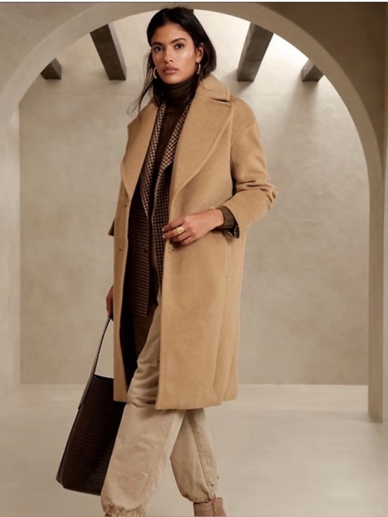 Banana Republic Jackets & Blazers - Banana Republic Sunday Coat Classic Camel Wool Alpaca Button Up Peacoat Top Coat